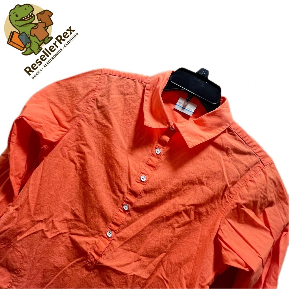 Columbia Orange Long Sleeve Button Up Shirt Women